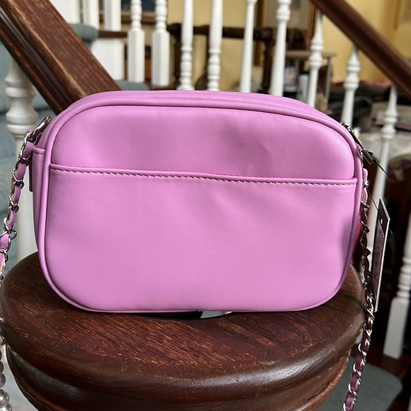 Badgley Mischka  NWT  quilted/beaded bag Crossbody /braided chain  Vegan Violet - Picture 4 of 11